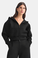 Spacer Zip Through Hoodie - Black