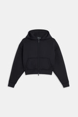 Spacer Zip Through Hoodie - Black