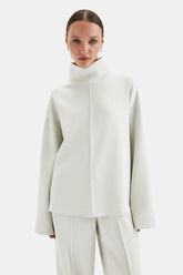 SoftSmart Funnel Neck Sweatshirt - Ecru