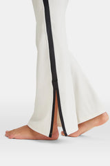 DayFlex Contrast Stripe Side Split Flared Yoga Pant No Front Seam - Ivory And Shadow Black