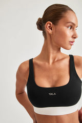 DayFlex Open Back Square Neck Sports Bra - Shadow Black And Ivory