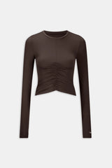 UltraLite Ruched Long Sleeve Top - Americano