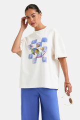 Olive Graphic Tee - White